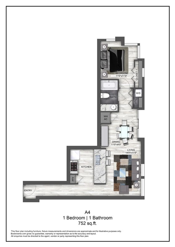 Floor plan layout diagram for A4